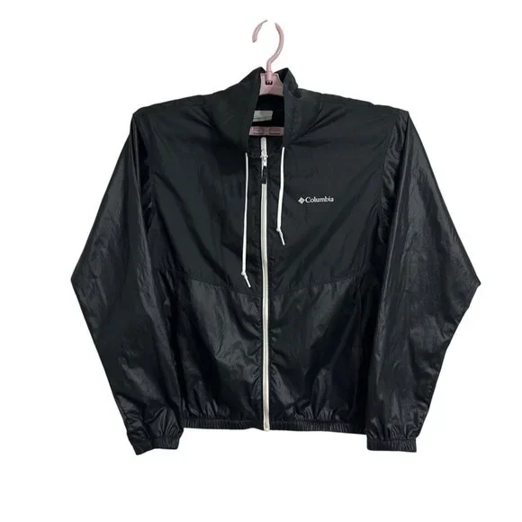 Columbia Sportswear Black Windbreaker Jacket M Gorpcore Normcore Athletic - Picture 2 of 7